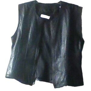 FreeShip Lord & Taylor leather sleeveless zip up Lambskin leather vest size S/4